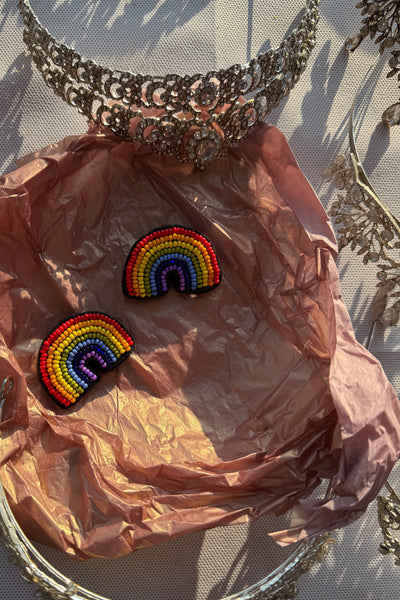 Festive and Fun Statement Earrings - Rainbow Love