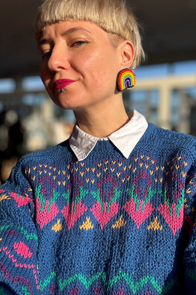 Festive and Fun Statement Earrings - Rainbow Love