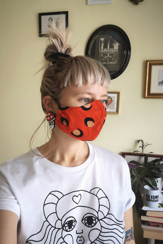 Reusable 100% cotton/ linen face masks - size Medium (women/ smaller f –